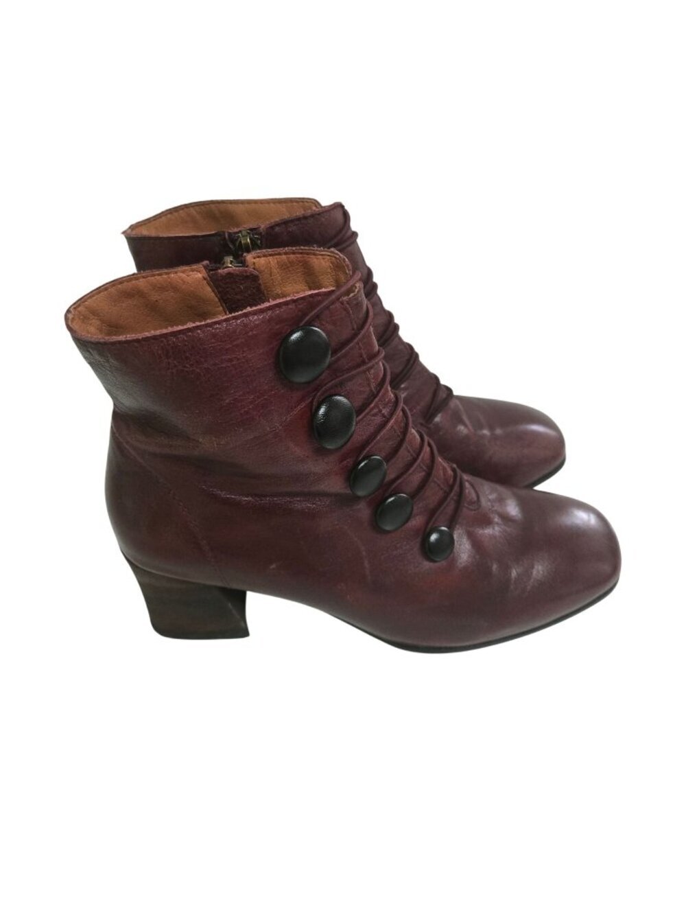 SpringStep L'Artiste Mitzie Square Toe Victorian Inspired Leather Boots Size 38